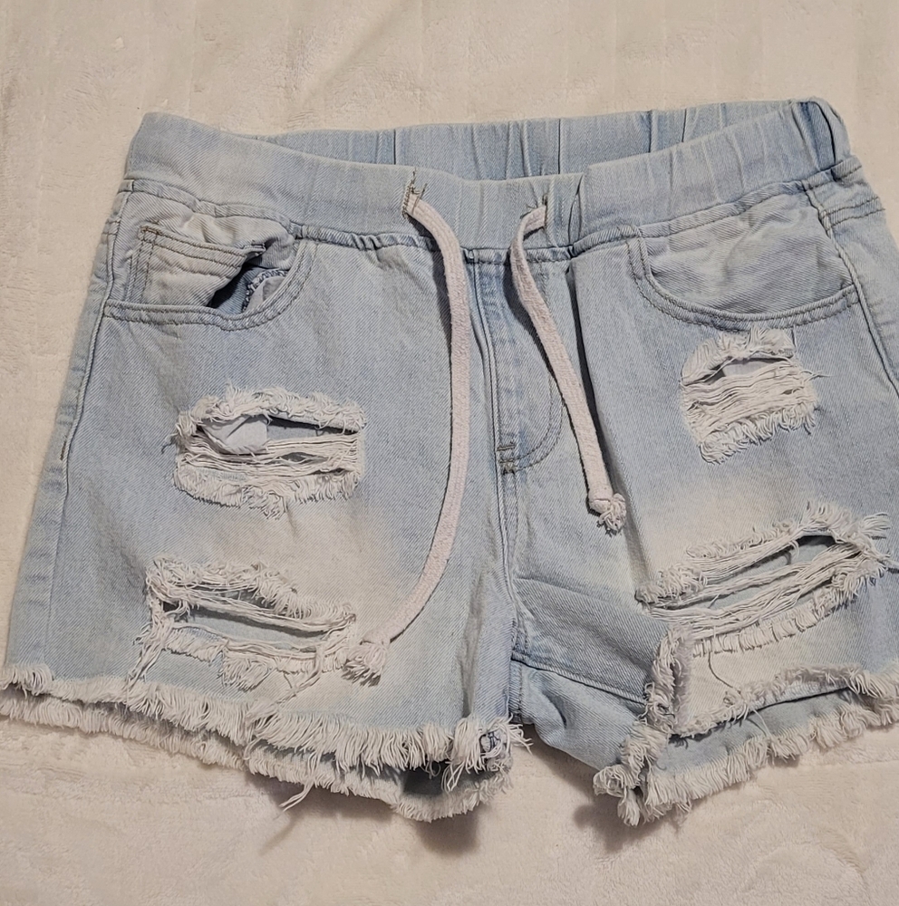 YMI Light Blue Distressed Denim Shorts